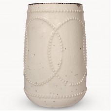 Sudbury White Small Rounded Vase With A Light Crackle Finish